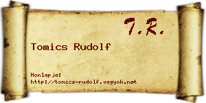 Tomics Rudolf névjegykártya